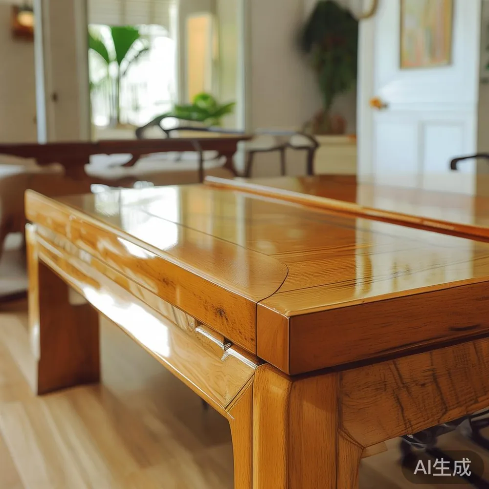 How to Care for a Lacquered Extendable Table in Singapore's Tropical C — detail of the base and leg construction on a bed