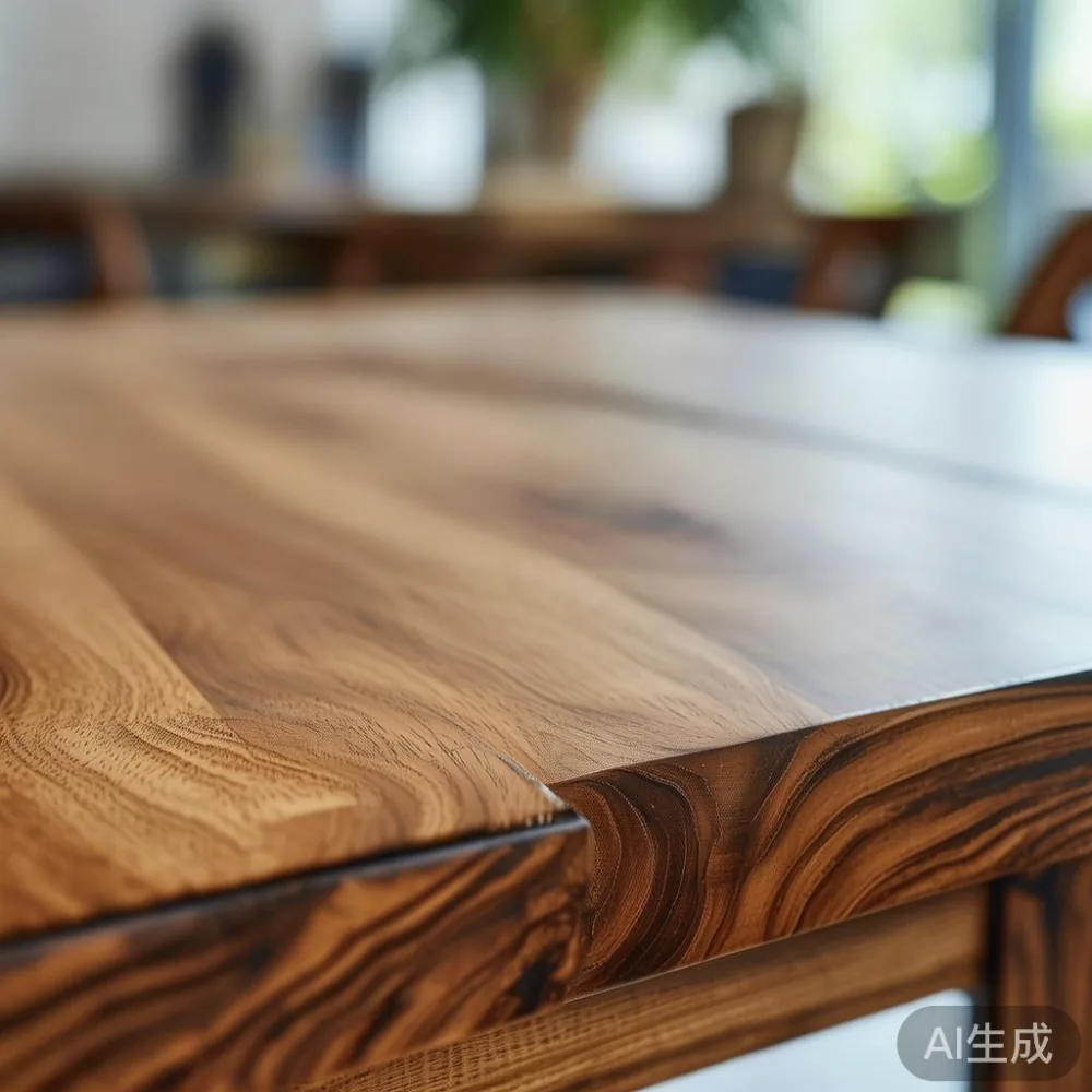 Humidity and Solid Wood Furniture in Southeast Asia: A Singapore Homeo — close-up of the grain and joinery detail, shallo