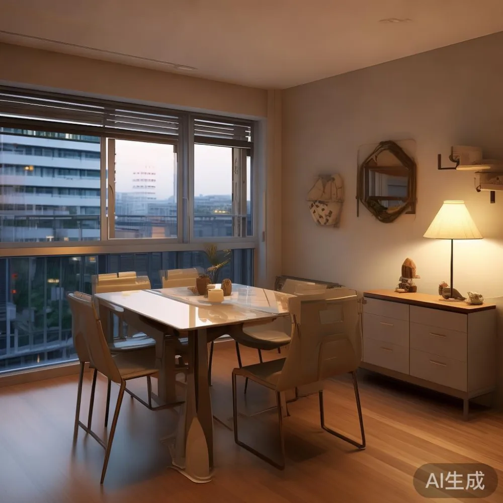 Small Apartment Styling in Singapore: How to Make a 60 sqm HDB Feel Sp — room setting at dusk with warm lamp light, film 