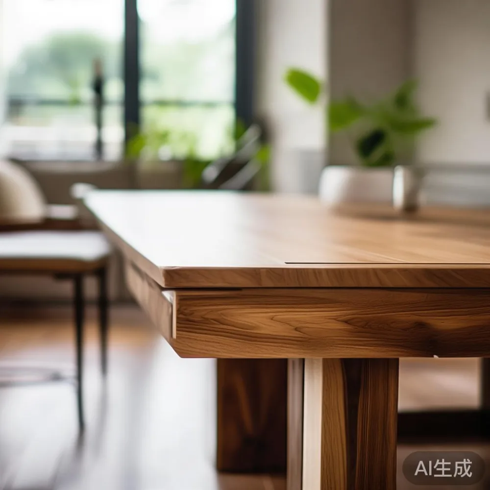 Styling a Small Singapore Apartment Around One Extendable Table: A Lig — close-up of the grain and joinery detail, shallo